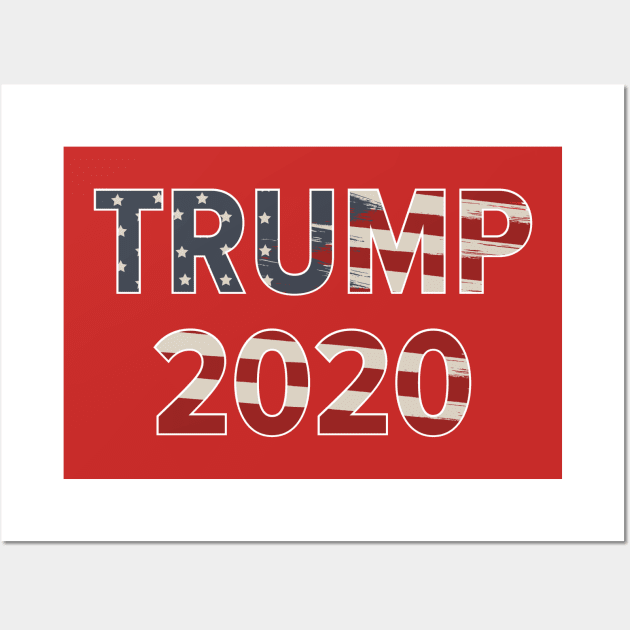 Trump 2020 Red American Flag Wall Art by FalconArt